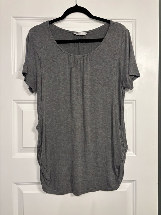 Ekouaer Tops - Grey Scoop Neck Maternity Nursing Top